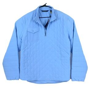 Polo Ralph Lauren Jacket Men's 2XL Blue Quilted 1/4 Zip Golf Pocket $228.00 NWT
